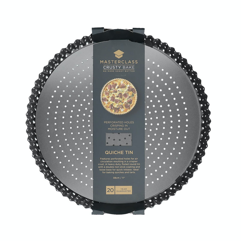 MasterClass Crusty Bake 28cm Non-Stick Fluted Round Flan / Quiche Tin