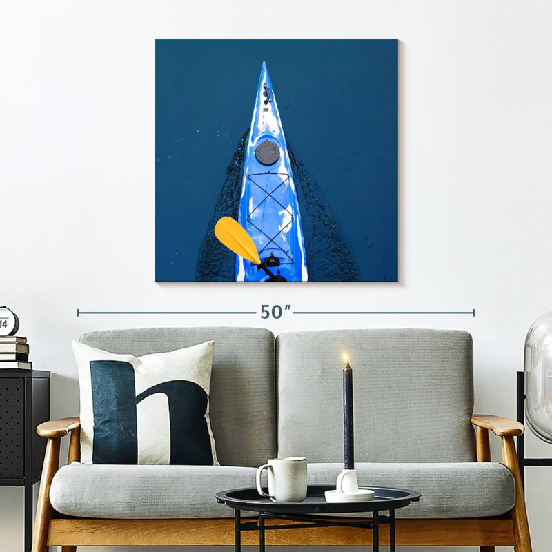 Mehar Blue Kayak, 30" H x 30" W