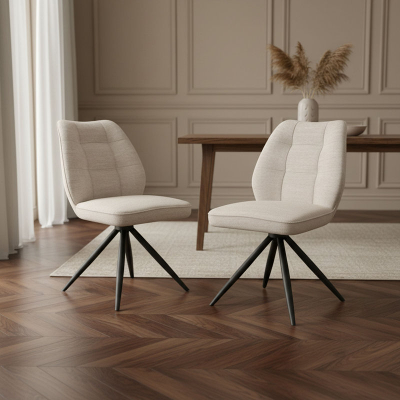 Upholstered Dining Chair, Ivory, Ivory
