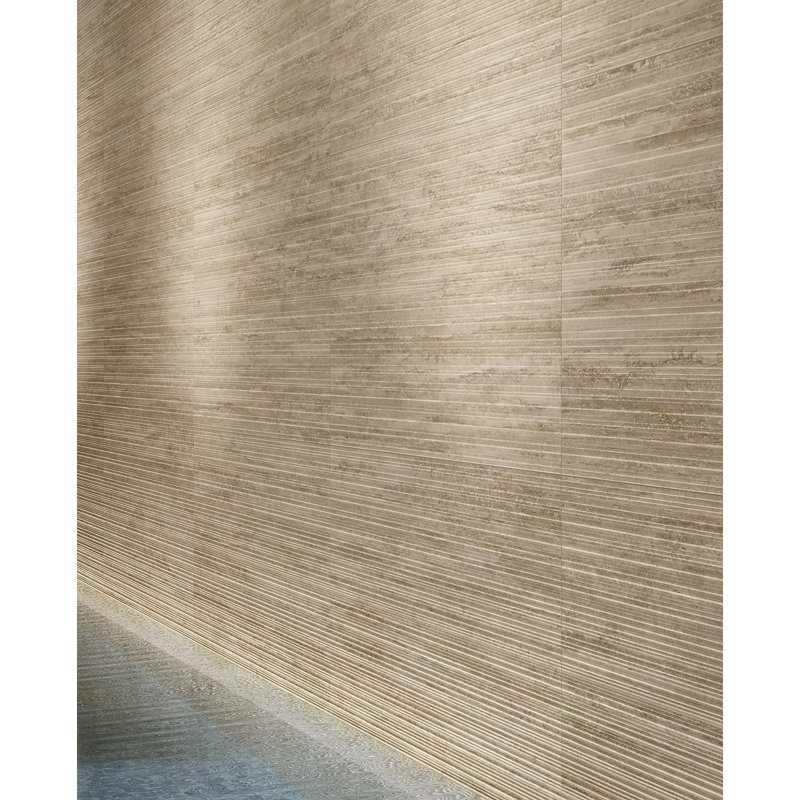 New Classic Lines 24"x48" 3D Textured Stone Look Porcelain Wall Tile, Beige