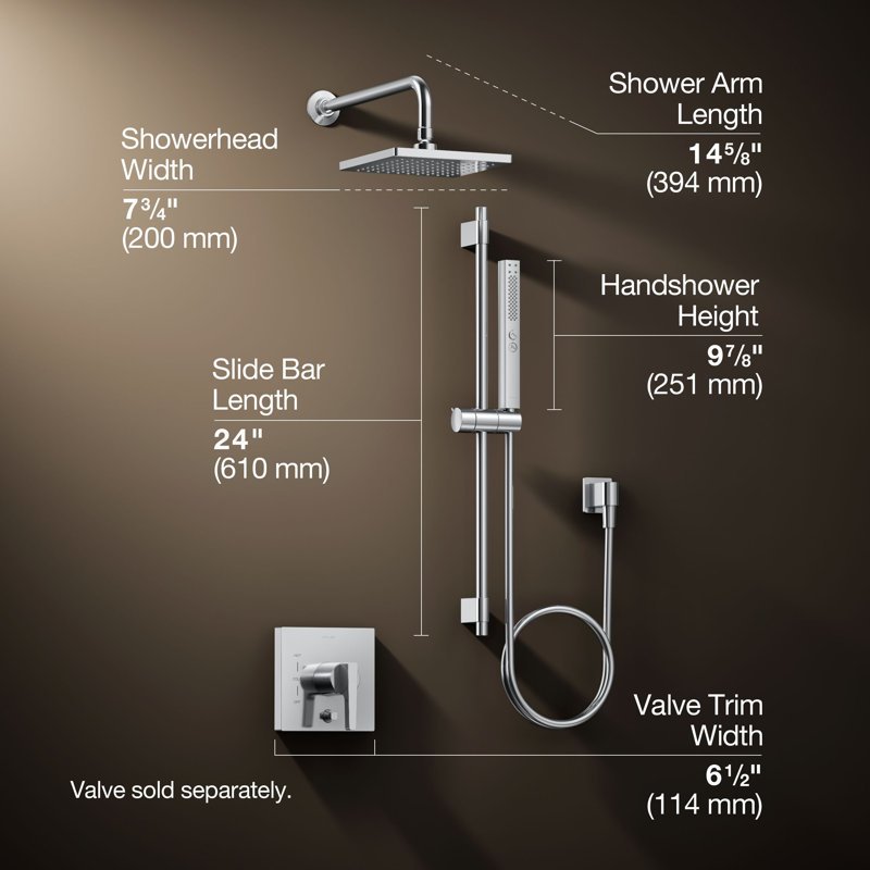 Honesty Rite-Temp Showering Kit 2.5 GPM, Polished Chrome