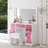 Modern Makeup Vanity With Cushioned Stool, Hollywood Bulbs