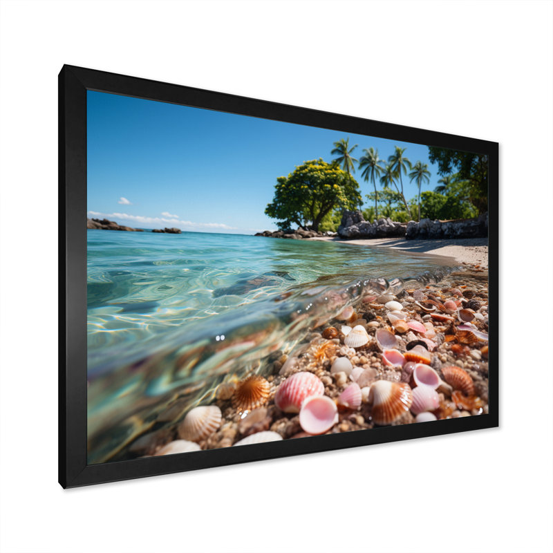 Caraibe Beach Gems - Imprimé, H 30 po x l 40 po x P 1,5 po, Cadre photo noir