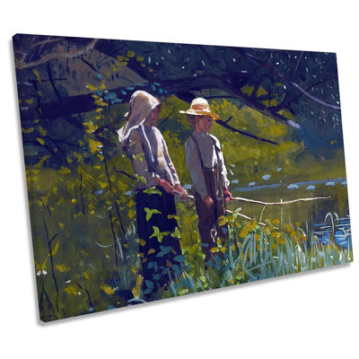 Winslow Homer Fishing - Wrapped Canvas Print