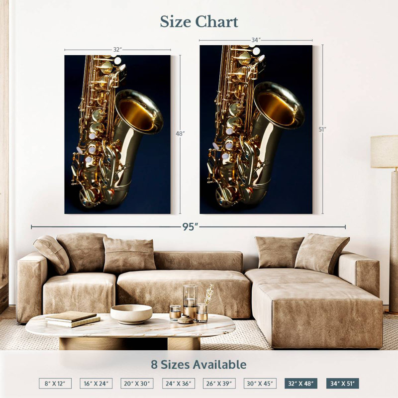 Saxophone Classic, 51" H x 34" W
