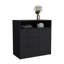 Commode avec armoire de rangement spacieuse à 3 tiroirs et à une porte, noir-1572612104