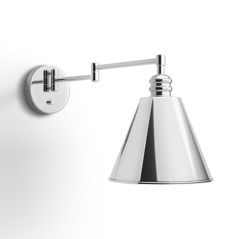 Cidni Steel Swing Arm Sconce, Polished Nickel