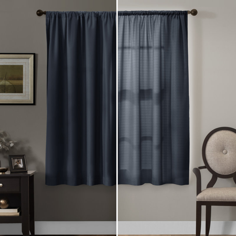Curtain Single Panel, Navy, 50" W x 63" L