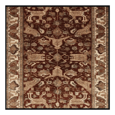 Machine Washable Persian Brown Area Rug