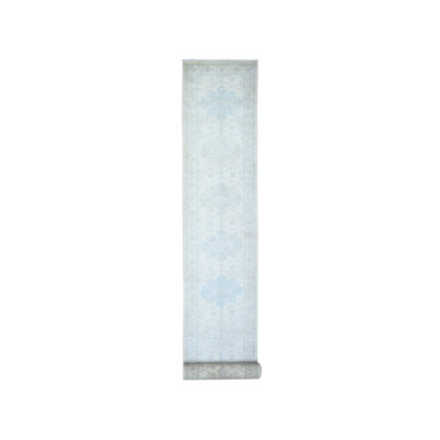 2'8" x 20'5" New Hand Knotted Ivory Wool Runner Oriental Rug - MOA10273729