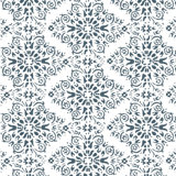 Lady Charlotte Timbre Damask 10' L x 25" W Peel and Stick Wallpaper Tile