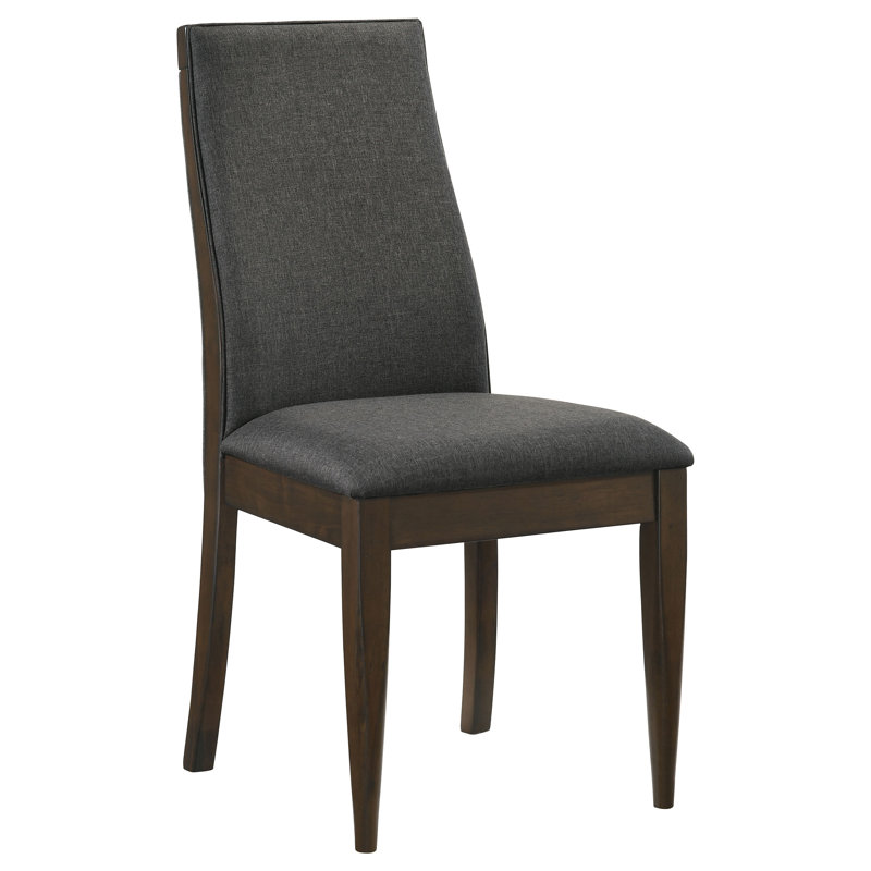 Chaise d'appoint à dossier solide gris et noyer foncé (ensemble de 2)
