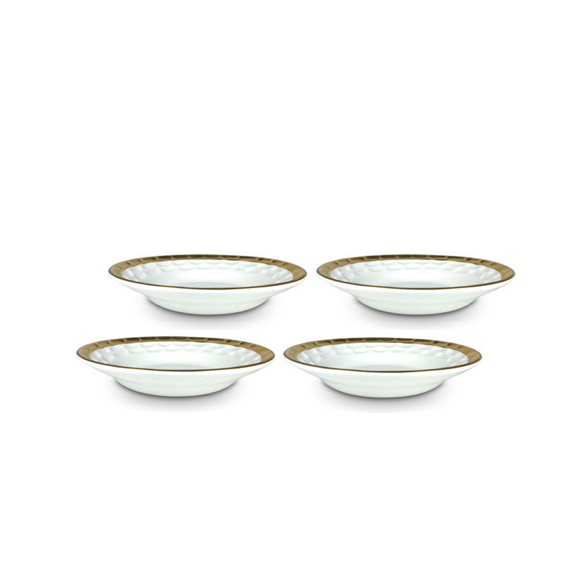 Truro Handmade Porcelain Salad Bowl, Gold