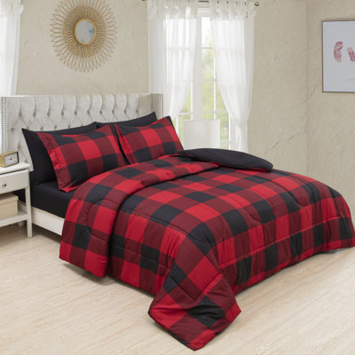 Modern & Contemporary Polyester Box Stitch Plaid Comforter Set