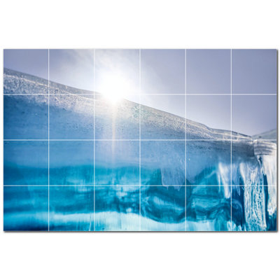 Glacier Photo 4.25'' x 4.25'' Satin Ceramic Decorative Mural