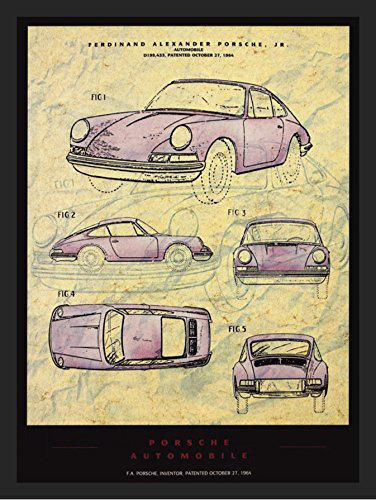 Porsche automobile, impression encadrée