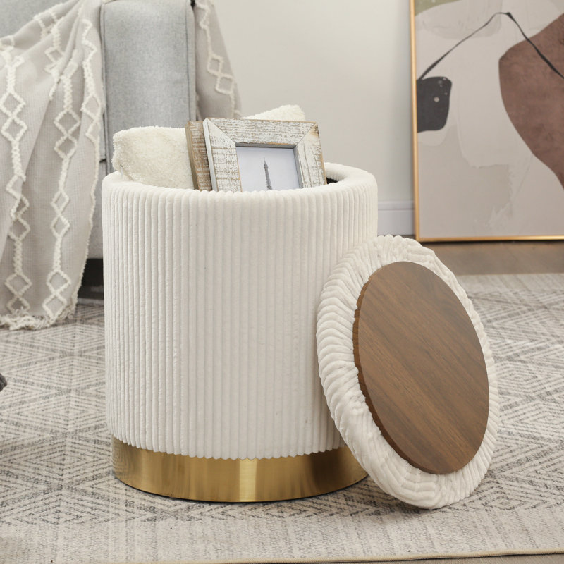 Repose-pieds avec rangement 14 po, Blanc