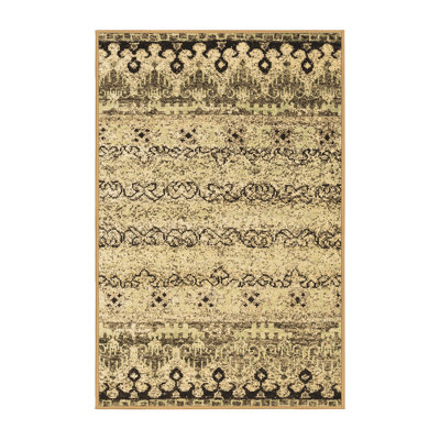 Tapis contemporains brun lavable à la machine 2567
