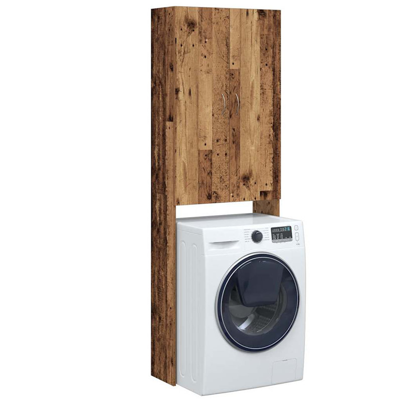 Awaab Solid Wood Linen Cabinet, Old Wood