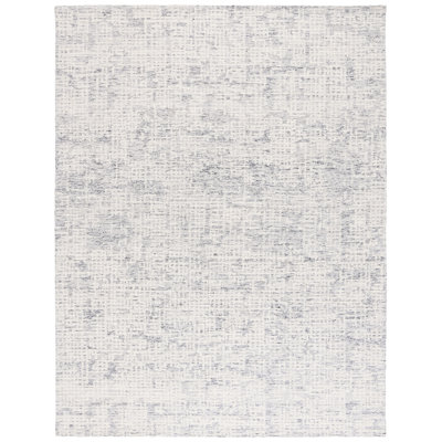 Estiven Ebony Hand Tufted Wool/Cotton Rug in Ivory/Grey
