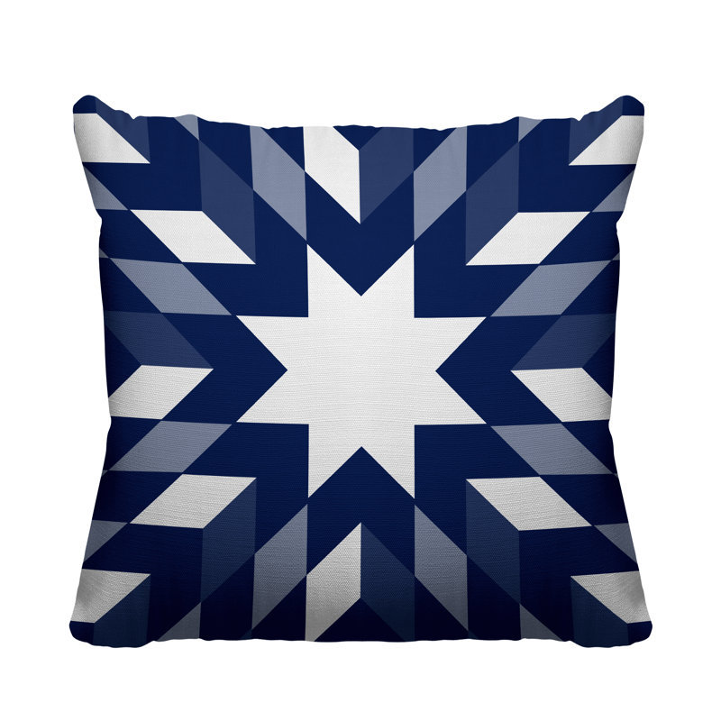 Coussin intérieur / extérieur Lynn Country, L 15 po x H 15 po, Bleu marine
