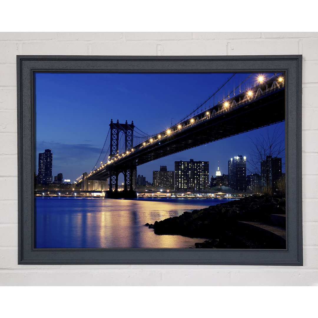 Brooklyn Bridge Peach Glow - Einzelner Bilderrahmen Kunstdrucke