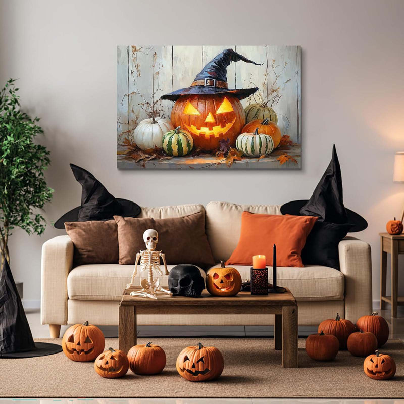 Jack O Lantern Witch Hat Decor 60x90cm