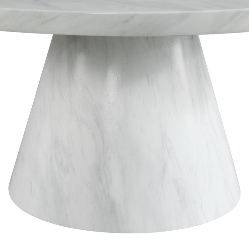 Bellini 36" White Marble Round Coffee Table