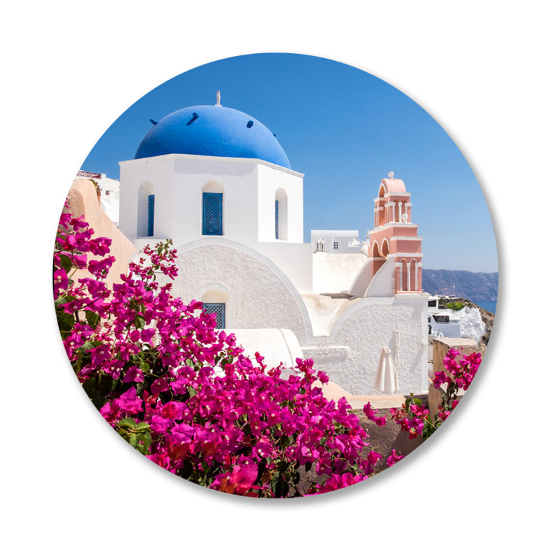 Santorini Summer - photographie, H 24 po x l 24 po x P 1,5 po, Aluminium