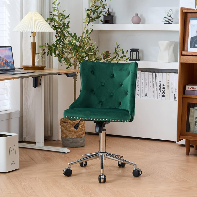 Matthias Task Chair Office Chairs Makeup chair, Chrome, Green
