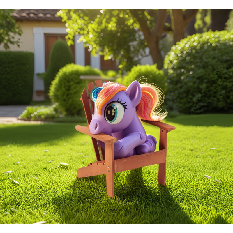 Wooden Outdoor Kid's Adirondack Chair With Pre-Assembled Backrest & Seatboard