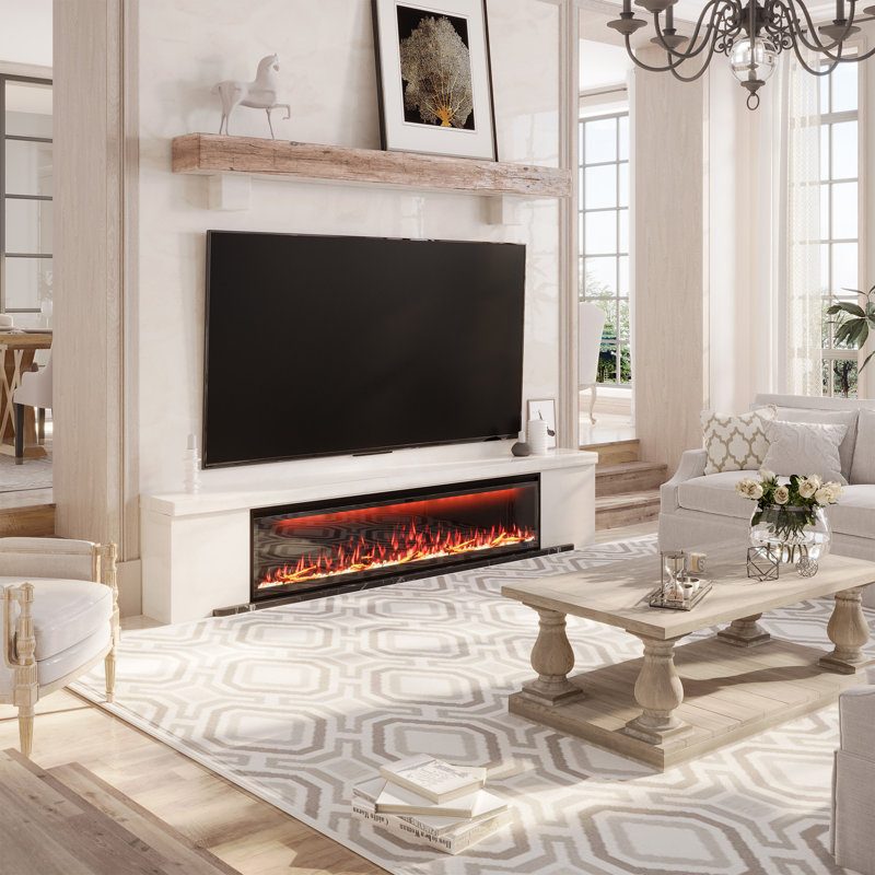 Foyer électrique mural à thermostat avec contrôle intelligent, H 6,30 po x l 74,02 po x P 16,87 po