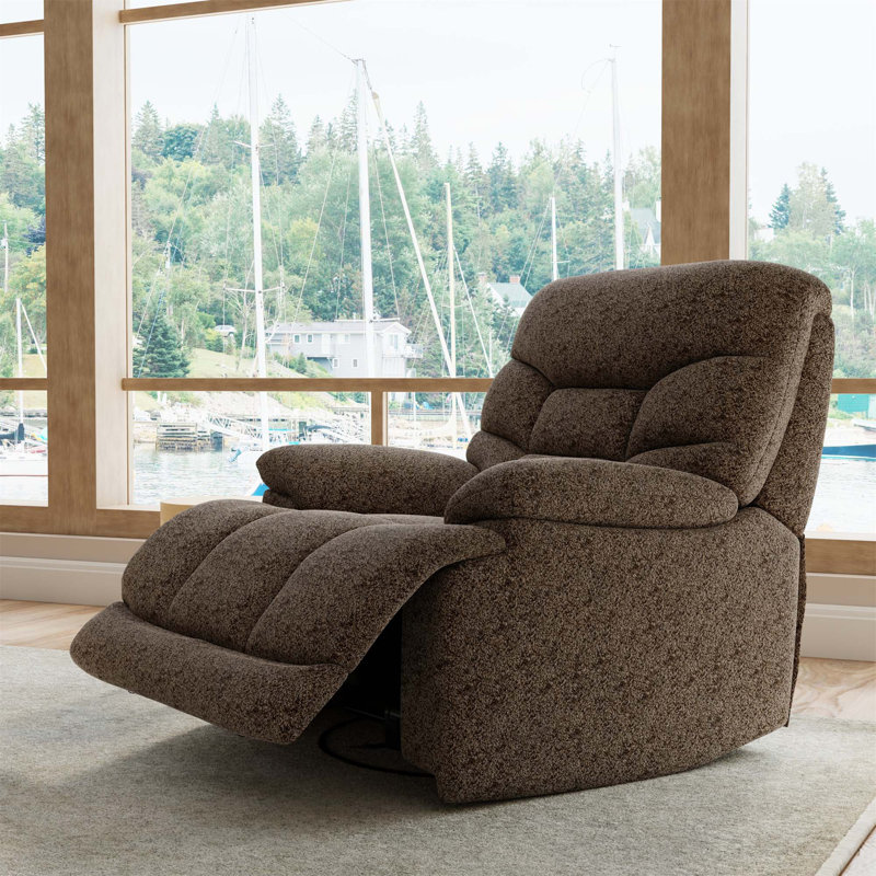 Fauteuil inclinable et pivotant pivotant pour le salon, beige brown Fabric
