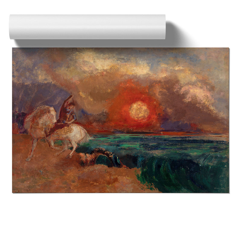 Saint George and the Dragon by Odilon Redon - Frameless Print, 30cm H x 42cm W x 0.1cm D