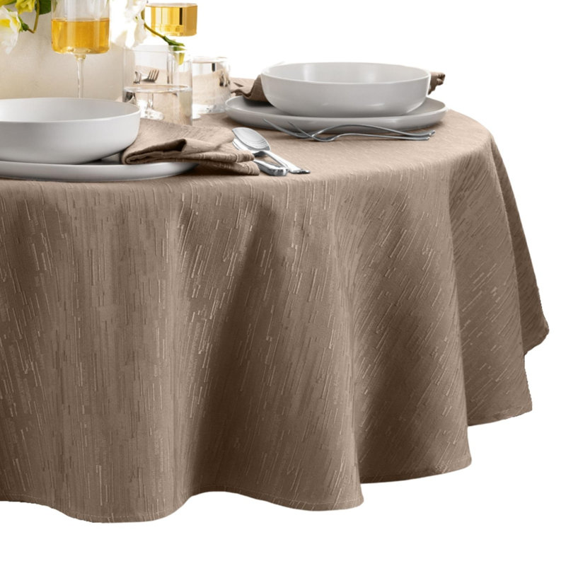 Nappe ronde / ovale en polyester Brosh, Rond 90 po, Taupe