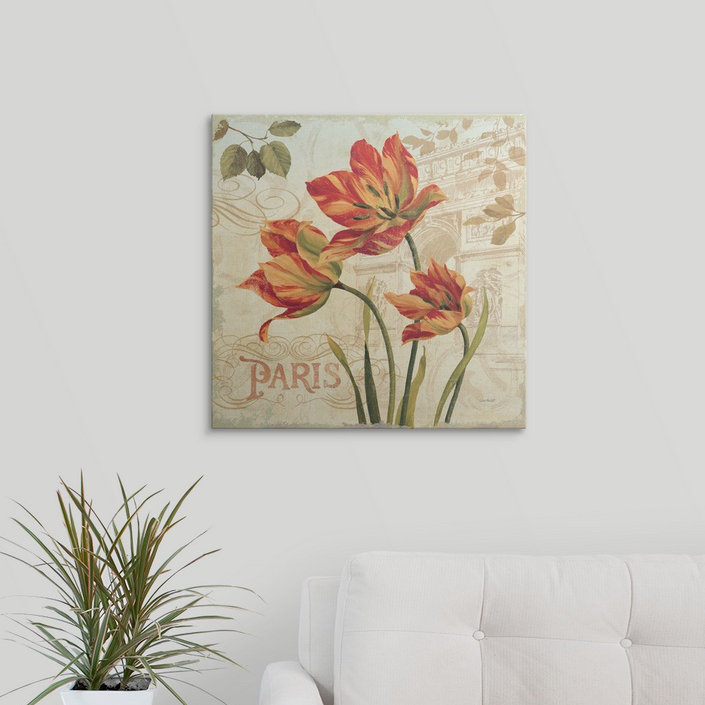 « ii » par lisa audit, impression European Flowers, H 35 po x l 35 po x P 1,5 po, Toile