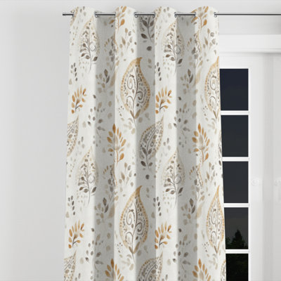 Panneaux de rideaux Modern - rideau à motif floral à motif cachemire beige scandinave - 1 panneau