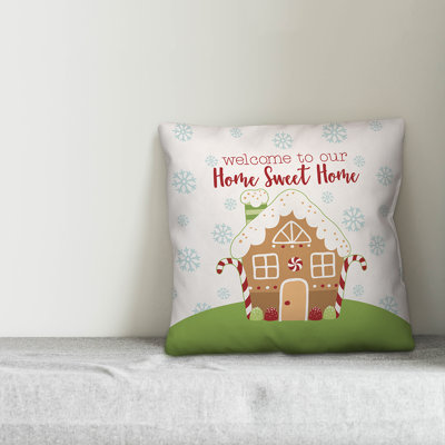  Home Sweet Gingerbread Home Throw Pillow