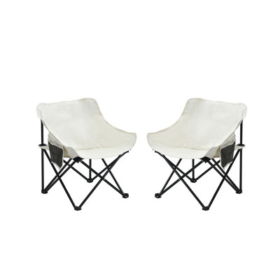 2PCS Outdoor Camping Chairs Folding/Portable, Carry Bag ,Beige