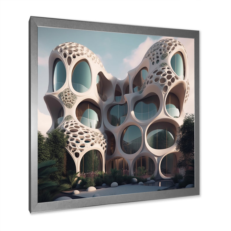 Architectural Flow I On Canvas Print, Silver Single Picture Framed, 16" H x 16" W x 1" D