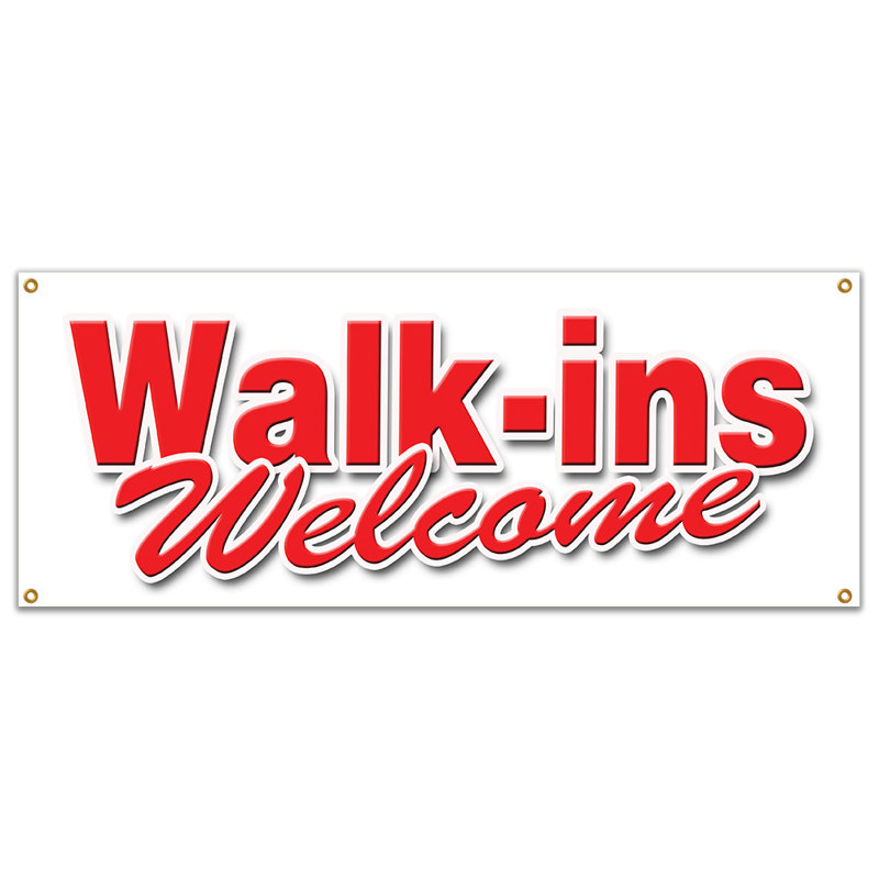 Panneau de bienvenue Walk Ins, H 18 po x l 48 po x P 0,1 po