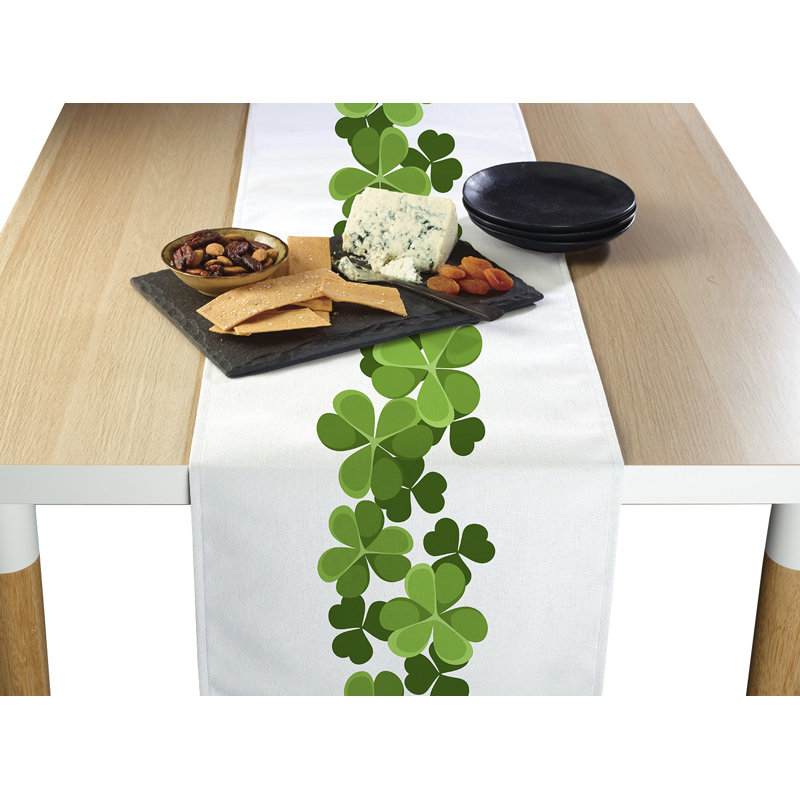 Enoch Clover Garland Border Table Runner, 72" L x 12" W