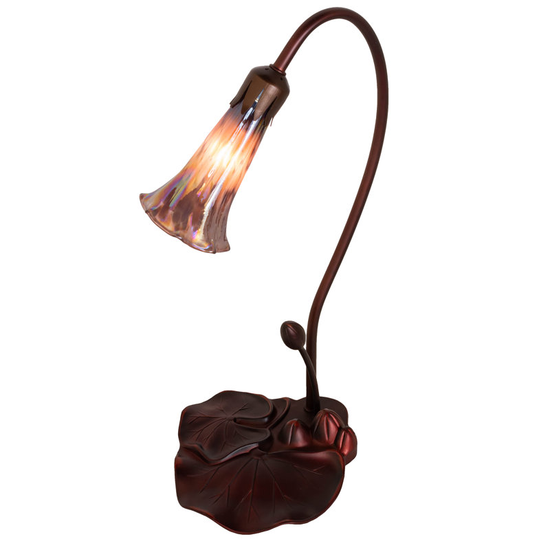 Kelsoe Arched Table Lamp, Mahogany Bronze, Pink
