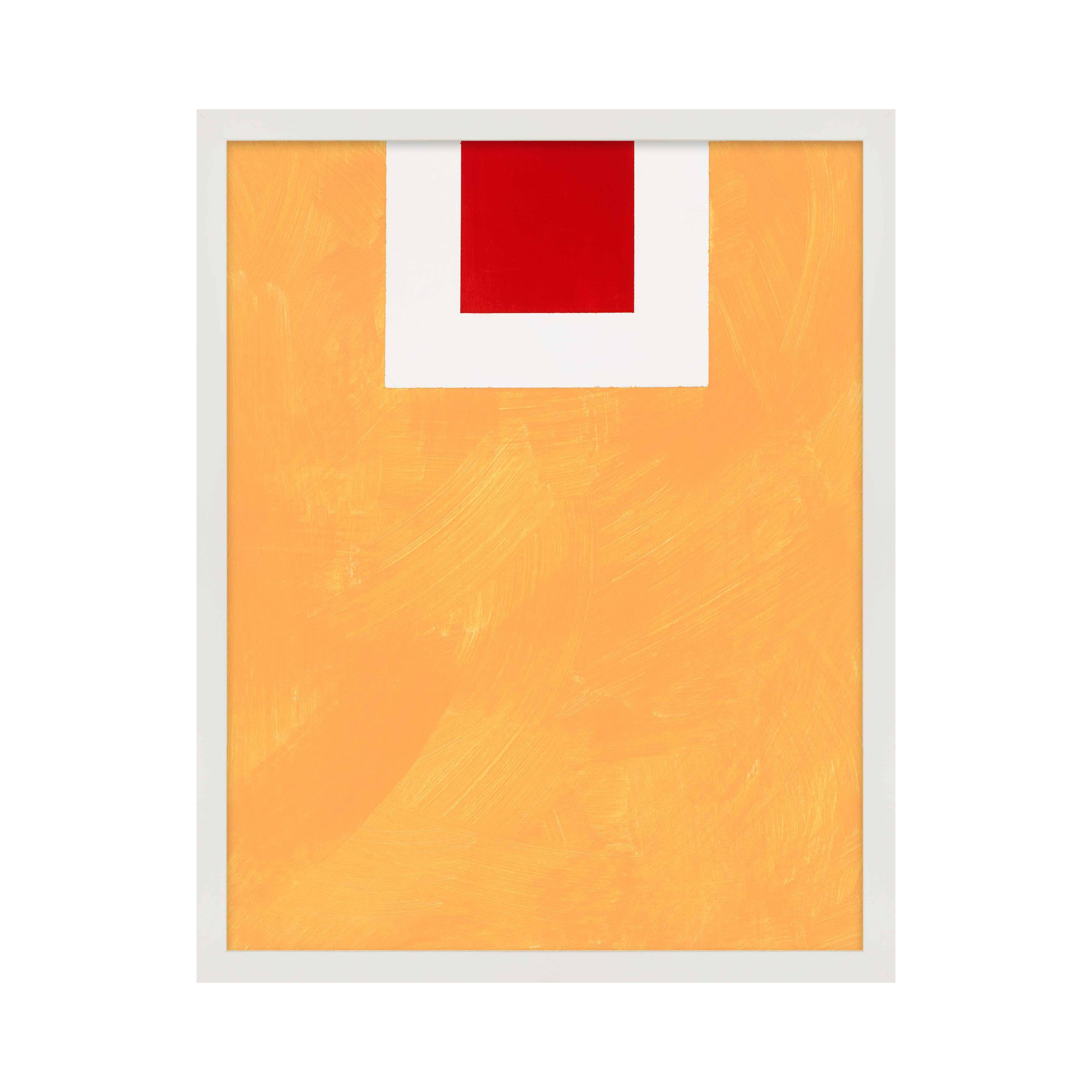 Square Sunrise by Robert Kamnatnik, White Framed Paper, 20" H x 16" W x 1.25" D