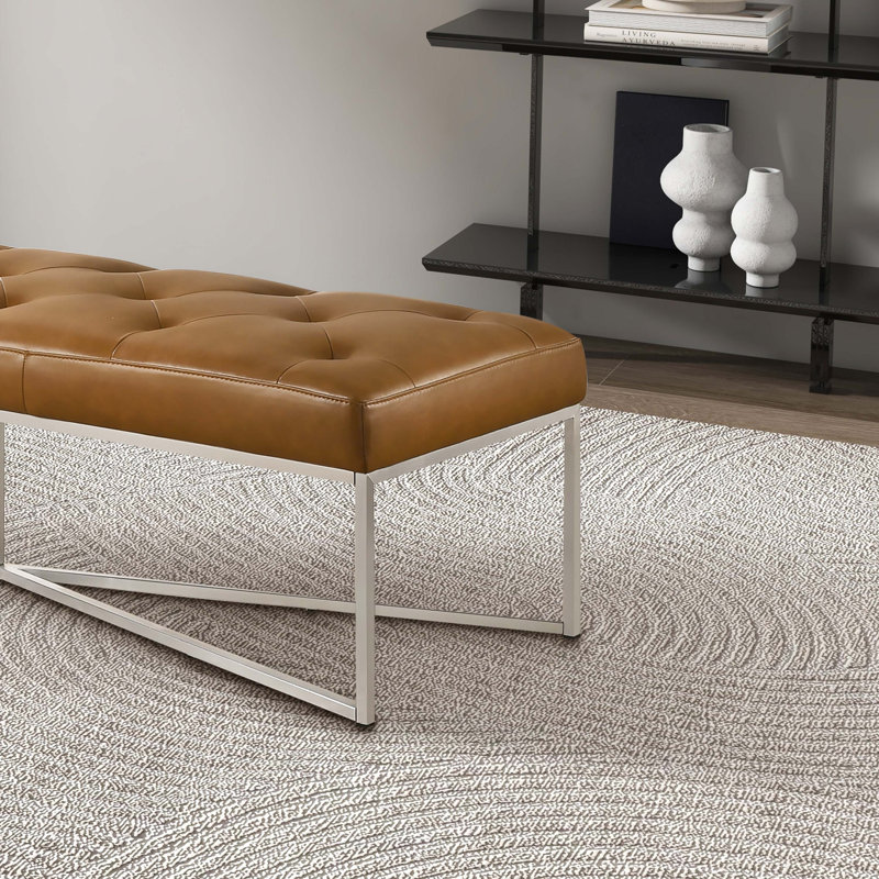 Banc en cuir brun clair Murrin