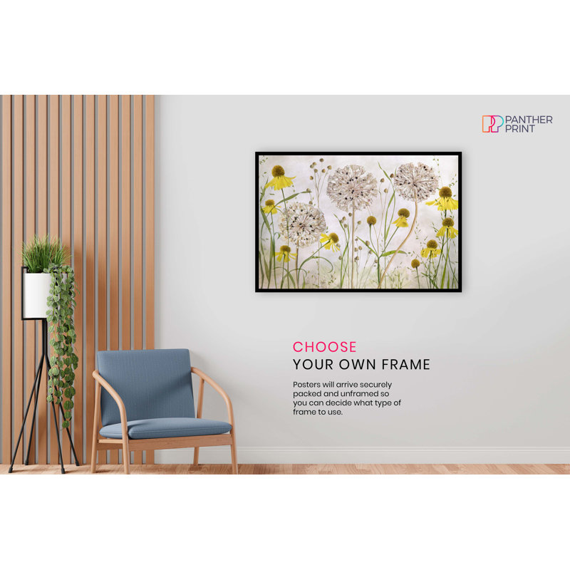 Yellow Summer Flower Garden - No Frame Print, 41cm H x 61cm W x 0.5cm D