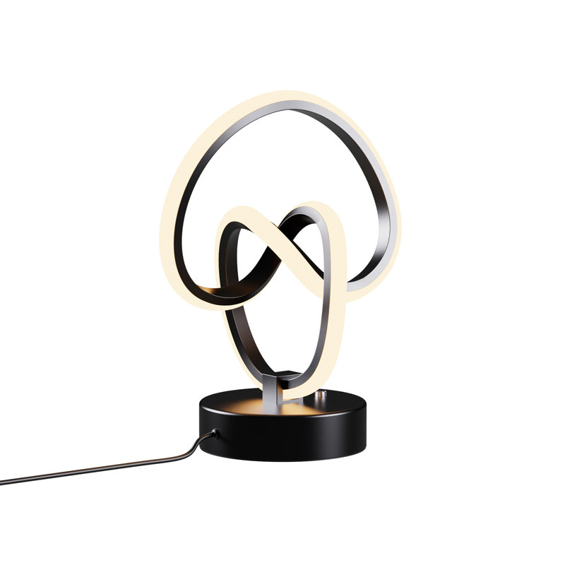 Abstract Art 12W LED Table Lamp 11" - 3000K Warm Light- Abstract Design in Matte Black