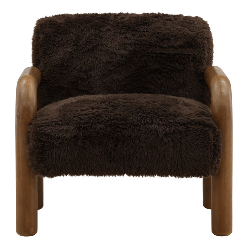Johnson Faux Fur Occasional Chair, Sand, Brown