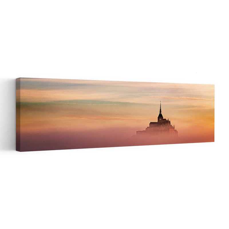 Art mural Misty Mont Saint-Michel, H 48 po x l 16 po