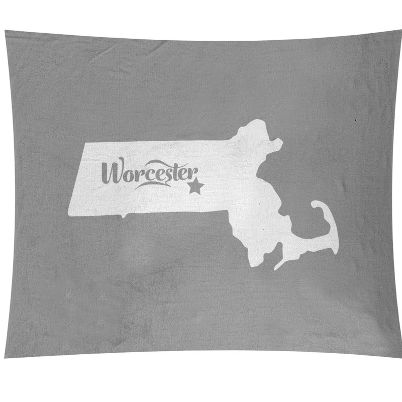 Tapisserie murale Worcester, Massachusetts, H 68 po x l 80 po, Gris